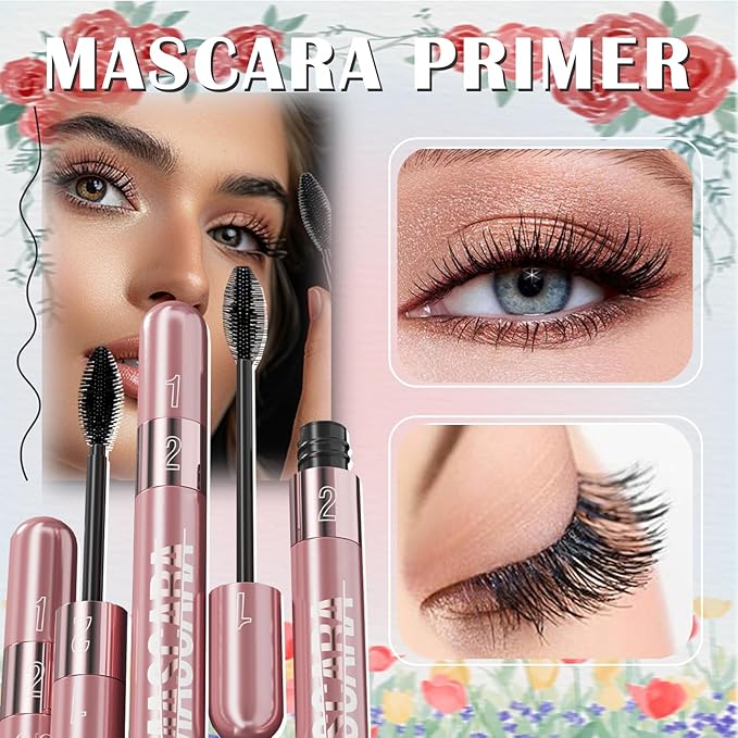 Liquid Mascara with Dual-Wand for Lengthening, Volumizing and Smudge-Free Lashes, Long-Lasting and Waterproof Formula ink