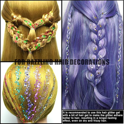 Hair Face Gems Rhinestones with Makeup Glue, Body Face Glitter Gel