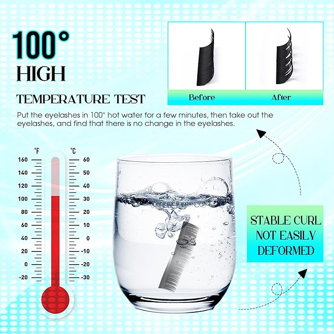 GEMERRY Eyelash Extension Volume Lash Extensions Rapid Blooming 03 05 07 C/D Curl 8-20mm Easy Fan Lash Extensions Mixed & Single Length Tray Self Fanning Lash Extension（0.07-D-10)
