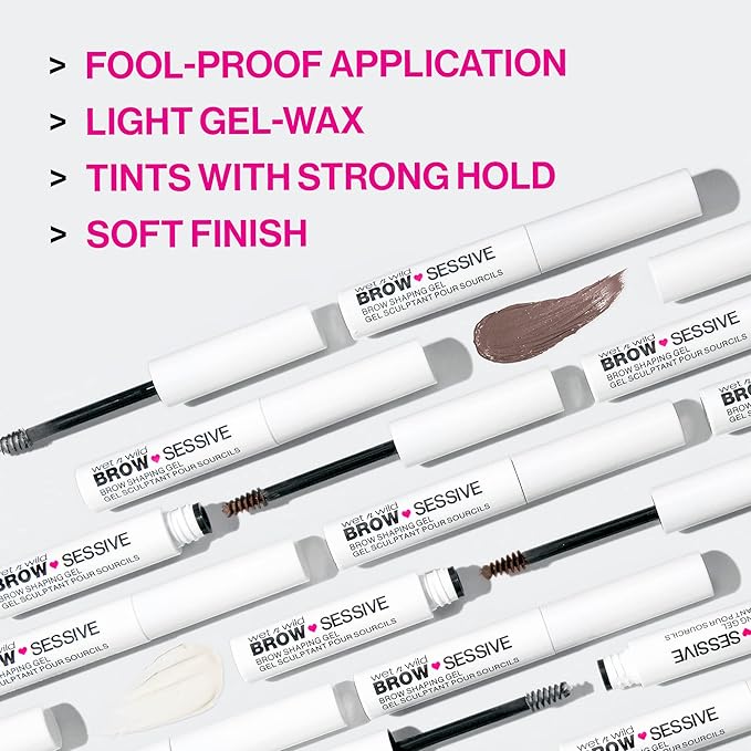 wet n wild Brow Gel Brown and Waterproof Eyeliner Blackest Black Makeup Bundle