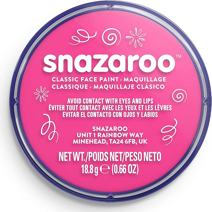 Snazaroo Classic Face and Body Paint, 18.8g (0.66-oz) Pot, Bright Pink