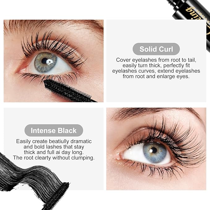 Boobeen 3 in 1 Eye Makeup Set with Liquid Eyeliner Pen, Microblading Eyebrow Pencil and Volume Mascara for Eyelashes, Quick-dry Waterproof Formula, Long Lasting Smudge-proof All Day Natural Eye Look