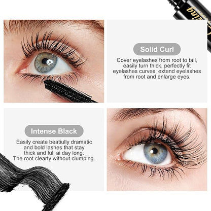 Boobeen 3 in 1 Eye Makeup Set with Liquid Eyeliner Pen, Microblading Eyebrow Pencil and Volume Mascara for Eyelashes, Quick-dry Waterproof Formula, Long Lasting Smudge-proof All Day Natural Eye Look