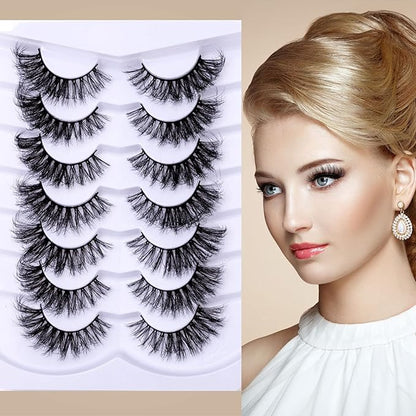 Cat Eye Natural Lashes Wispy False Eyelashes Short Fluffy Fake Lashes - 7 Pairs, ZG62