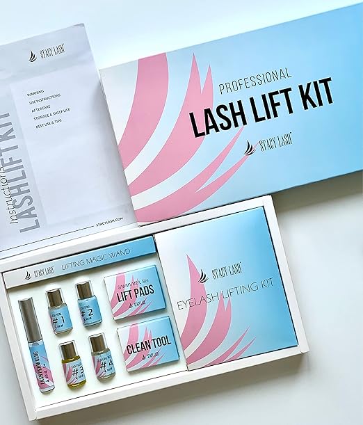 Stacy Lash Lift Kit - Professional Salon Premium Quality Eyelash Perm Curling Lotion & Liquid Full Lifting Set - Eyelash Perming Wave Curling Semi-Permanent