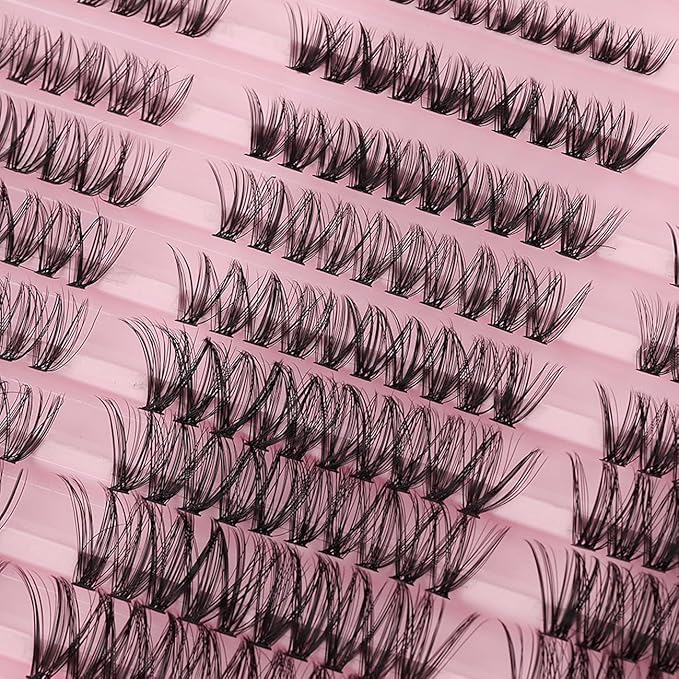 Lash Clusters 300PCS 30D 40D 50D Mixed Volume Wispy Eyelash Extensions 8-16mm D Curl Cluster Lashes Natural Look Professional DIY False Eyelashes Clusters