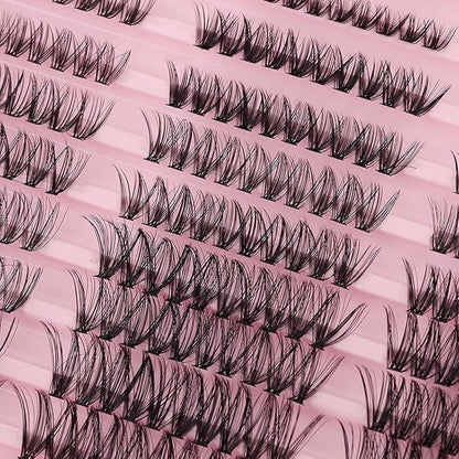 Lash Clusters 300PCS 30D 40D 50D Mixed Volume Wispy Eyelash Extensions 8-16mm D Curl Cluster Lashes Natural Look Professional DIY False Eyelashes Clusters