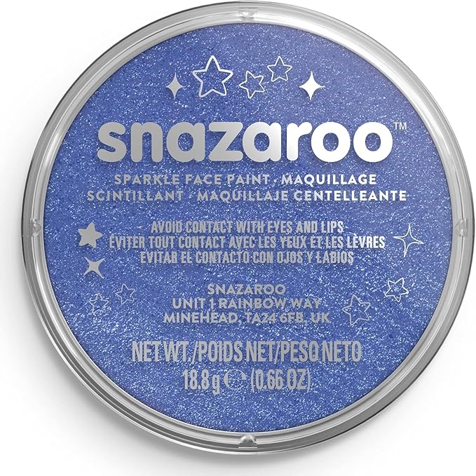 Snazaroo Sparkle Face and Body Paint, 18.8g (0.66-oz) Pot, Sparkle Blue