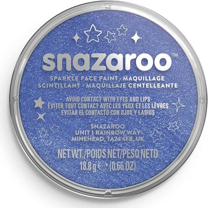 Snazaroo Sparkle Face and Body Paint, 18.8g (0.66-oz) Pot, Sparkle Blue