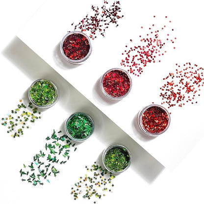 Makerflo Holographic Shape Glitter Variety Set Pack of 33, 1oz Each for DIY, Festival Decoration Crafts & Slime