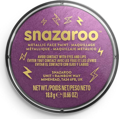 Snazaroo Metallic Face and Body Paint, 18.8g (0.66-oz) Pot, Electric Purple
