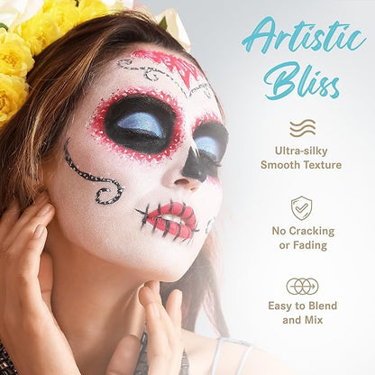 ColorMaster Clown White Face Body Paint Stick (0.75oz) | Face Paint, Body Paint, White Eye Black Sticks for Sports & Foundation Cream Makeup, Face Painting Kit for Halloween SFX Cosplay Costume Party