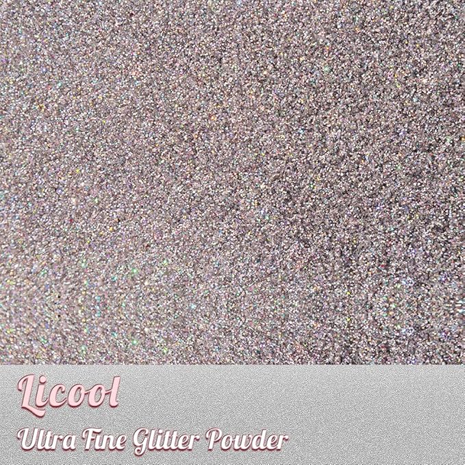 100g Holographic Ultra Fine Glitter, Sparkle Makeup Glitter, Extra Fine Craft Glitter Resin Sequins for Epoxy Glass Resin Art Tumblers Body Hair Face Nail (Laser Silver)
