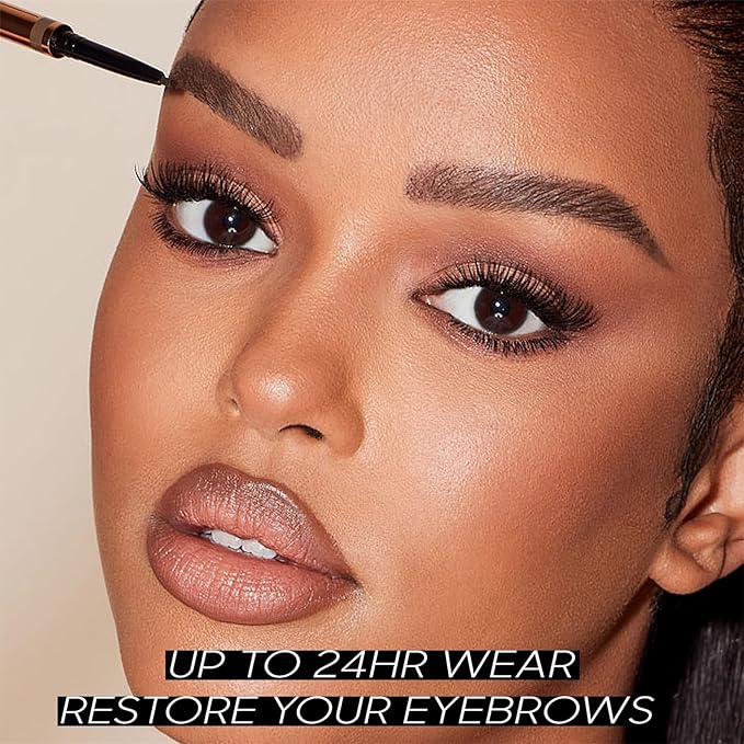 Eyebrow Pencil Brown Brow Pencil - Eyebrow Pen with Multi Function Eyebrow Brush, Waterproof Eyebrow Makeup Brow Pen, Long-Lasting & Smudge-Proof Eye Brow Pencils for Women Natural Brows (Gray)