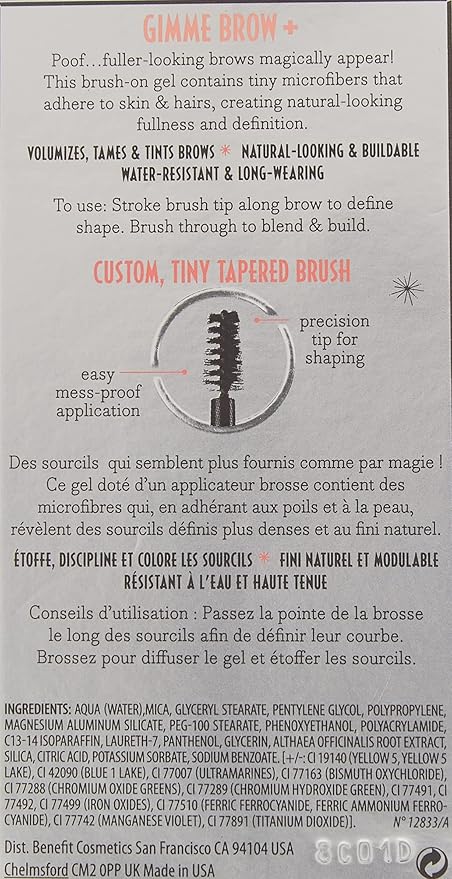 Benefit Benefit Gimme Brow+ Volumizing Fiber Gel Gimme Brow+ #1 Light, 0.1 fluid_ounces