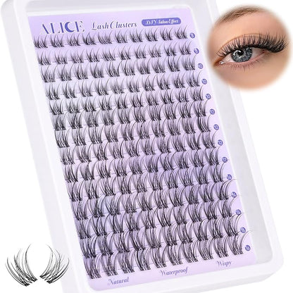 ALICE Natural Lash Clusters Lash Extensions Invisible Band Waterproof 8-16mm Cluster Eyelash Extensions Wispy Eyelash Clusters Individual Lashes Cluster Lashes