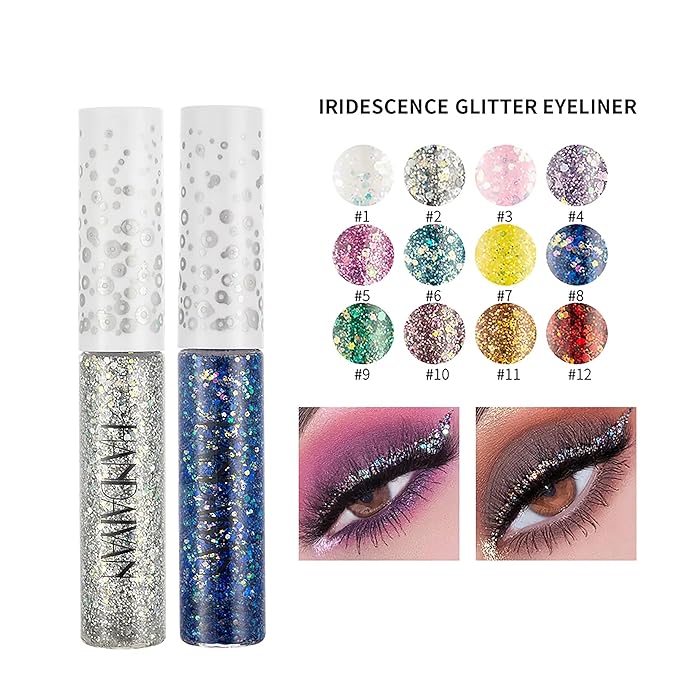 R.Y.M Shimmer Eye Liner Liquid Glitter Mascara Waterproof Shimmer Quick Drying Mascara Eyeshadow for Party Festival Eye Makeup (05#, 0.5 Ounce (Pack of 1))