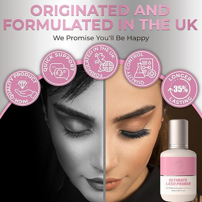 Eyelash Extension Primer/Up To 35% Longer Glue Retention Liore Lash/Pretreatment for Individual Semi Permanent Lash Extensions Glue Supplies Cleanser/Protein Oil Remover/Increase Adhesive Bond Power
