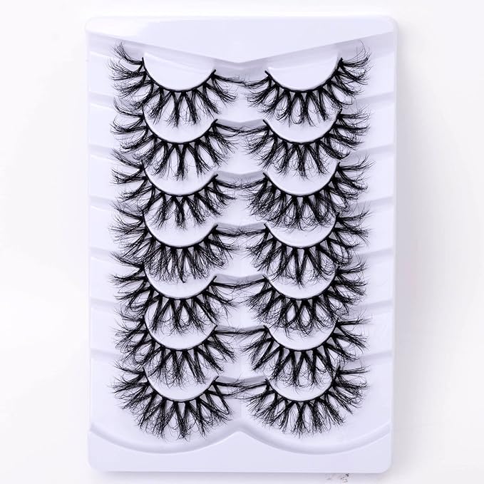 Fluffy False Eyelashes Wispy 3D Faux Mink Lashes Long Fake Eyelashes Pack - 7 Pairs, Z99