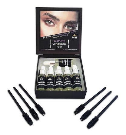 KERATIN Conditioning Serum for Lash Brow LAMINATION Perm/Lift/Tint/Wax AFTERCARE (6-5ml + 6 Free Brushes)