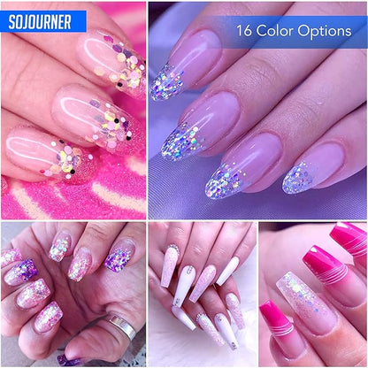 Fairy Tears Chunky Holographic Body Glitter I 16 Colors + Glitter Glue for Face Glitter Makeup, Hair, Eye & Fine Glitter Eyeshadow - Perfect for Halloween, Resin, Tumblers, Craft, Cosmetic & Nail Art