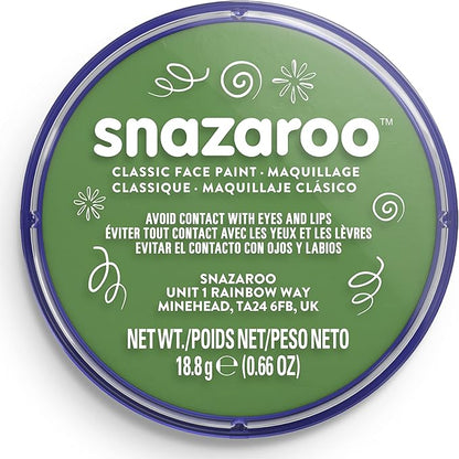 Snazaroo Classic Face and Body Paint, 18.8g (0.66-oz) Pot, Grass Green