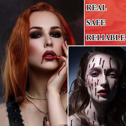 2 Pcs Fake Blood Spray,2.46 oz Fake Blood Makeup,Halloween Liquid Fake Blood Washable Splatter Sfx Makeup Kit,Suitable for Clothes Zombie Vampire Halloween Makeup Kit