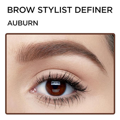 L'Oreal Paris Makeup Brow Stylist Definer Waterproof Eyebrow Pencil, Ultra-Fine Mechanical Pencil, Draws Tiny Brow Hairs and Fills in Sparse Areas and Gaps, Auburn, 0.003 Oz