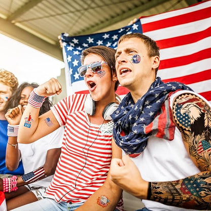 Independence Day Temporary Tattoo,4th of July Sleeve Tattoo, American Flag Fake Tattoos,Red White and Blue Party Supplies,USA Flag, Memorial Day, Independence Day, Labor Day