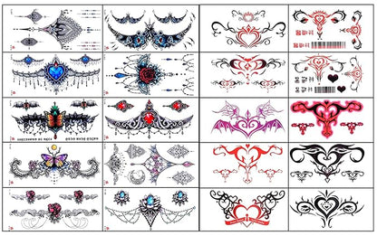 types of flowers, sexy temporary tattoo stickers and fake tattoos that look real and last long are suitable for girls, women or adults(20 sheet temporary tattoo stickers,7.5 * 3.6 inches)