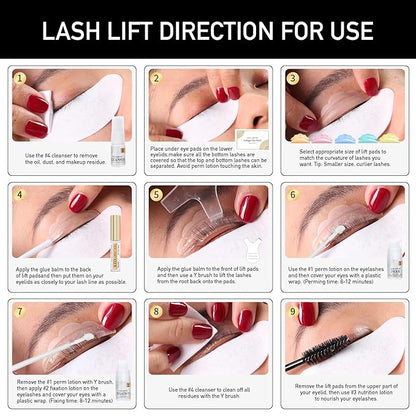 DONG RHYME 2025 Upgraded Lash Lift Kit - 2 in 1 Lash Perm Kit, Professional Instant Eyelash Lift Kit, Semi-Permanent Lash Curling Brow Lamination Kit, Salon Result for a Supermodel Look at Home Use