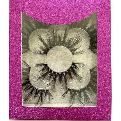 Sunniess False Eyelashes 8D Faux Mink Lashes 100% Handmade Reusable Natural Look Fake Eye lashes Cat-Eye Fluffy Wispy Lashes Dramatic Long Thick Volume Soft Lashes Packs