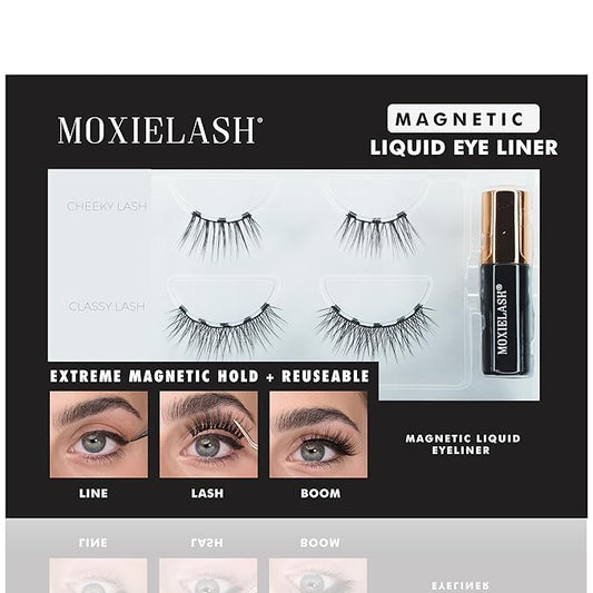 Magnetic Eyelashes with Magnetic Eyeliner Kit - Two Sets of Lashes - Natural Fake Lash Kit - Premium Reusable Lashes - No Glue - Waterproof
