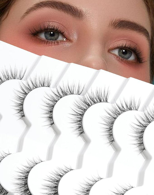 Natural Lashes Wispy Eye Lashes Pack Natural Eyelashes False Eyelashes Natural Look Fake Lashes for Small Eyes 13mm K36