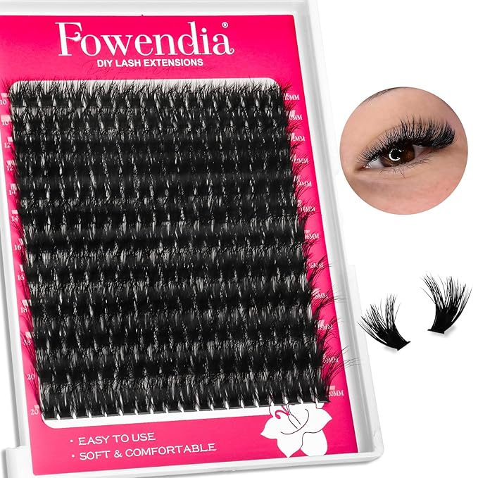 Lash Clusters 80D Fluffy Individual Lashes D Curl Cluster Eyelash Extensions 10-18mm Wispy DIY Lash Extension Thick Volume False Eyelashes Clusters for Beginners