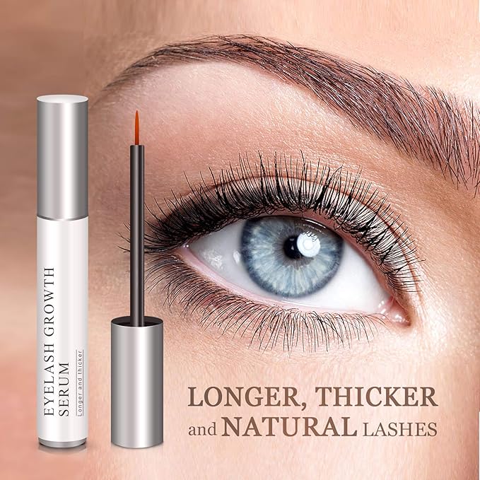 Eyelash Growth Serum, Natural Growth Enhancer Serum for Lash and Brow, Pure Plant Extract Enhancing Serum for Eyelashes and Eyebrows with Applicator, Irritation Free
