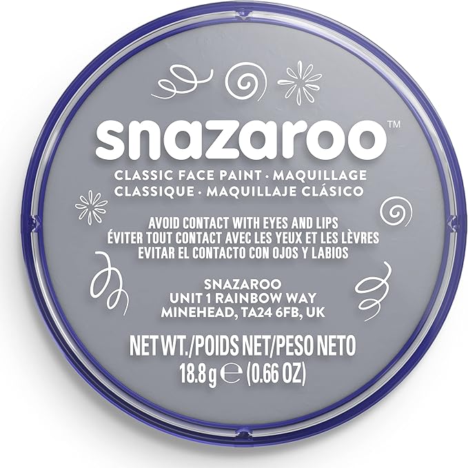 Snazaroo Classic Face and Body Paint, 18.8g (0.66-oz) Pot, Dark Grey