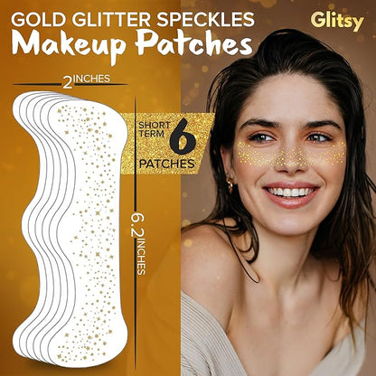 Makeup Patches, Face Makeup Glitters, Instant Glow Maquillage Patches, Waterproof Glitter Speckles for Face (Rose Gold)