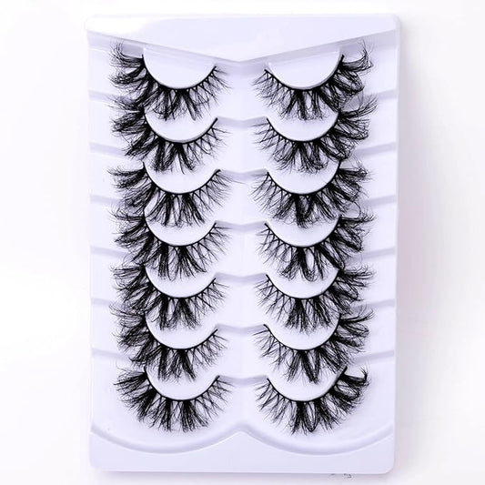 False Eyelashes Fluffy Wispy Fake Eyelashes Strip 3D Faux Mink Lashes Pack - 7 Pairs, Z22