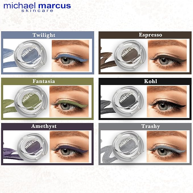 michael marcus Makeup Cake Eye Liner (Twinkle) - Water Activated Dry Pressed, Long-Lasting, Vibrant Color & Smudge Resistant Eyeliner - Cruelty & Paraben Free - For Beginner & Pro Makeup Artist