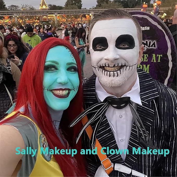 Go Ho Teal Face Paint Washable for Halloween Makeup,Creamy to Gel Water Based Teal Body Paint Full Coverage for Cosplay SFX Costumes Festivals Makeup,25g