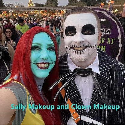 Go Ho Teal Face Paint Washable for Halloween Makeup,Creamy to Gel Water Based Teal Body Paint Full Coverage for Cosplay SFX Costumes Festivals Makeup,25g