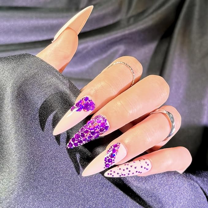 GlimmerLife Purple Chunky Glitter 150G/5.29OZ Glitter, Holographic Chunky Glitter Sequin Flake Bulk, Craft Glitter for UV Resin, Nail Glitter for Face, Body, Eye, DIY Halloween Decorations