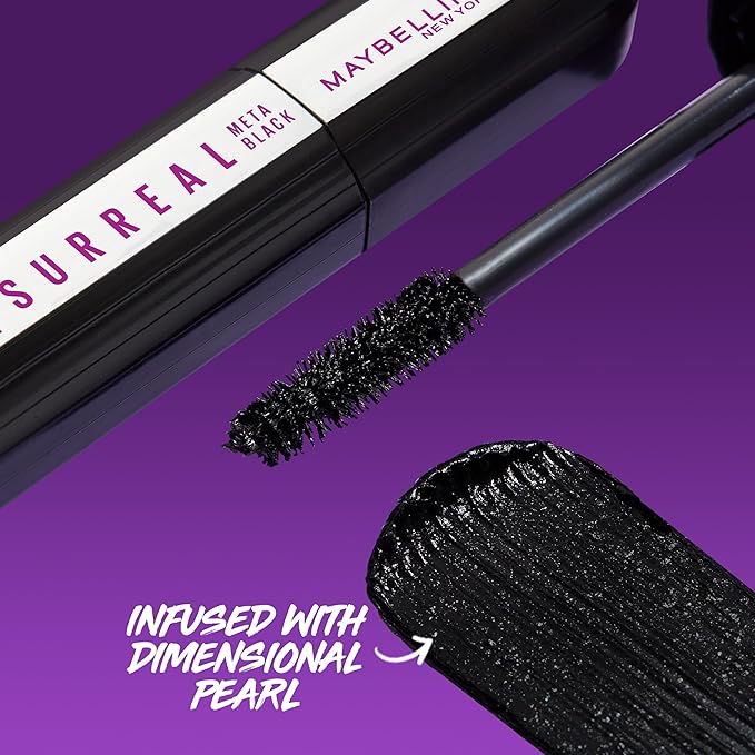 Maybelline The Falsies Surreal Extensions Washable Mascara, Volumizing, Lengthening Mascara Make Up, Meta Black, 1 Count