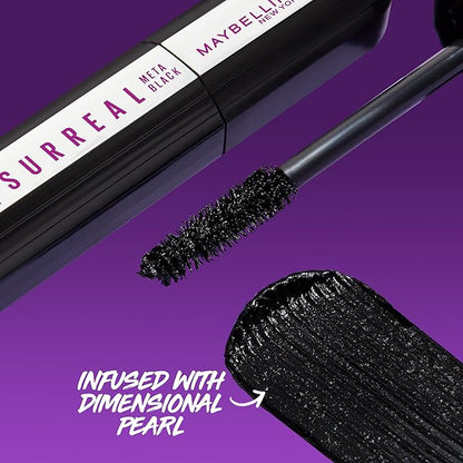 Maybelline The Falsies Surreal Extensions Washable Mascara, Volumizing, Lengthening Mascara Make Up, Meta Black, 1 Count