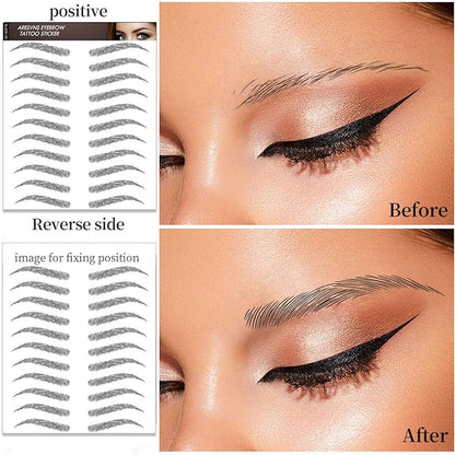 Aresvns Black Eyebrows Tattoo - 99 Pairs! Waterproof, Long-lasting 3-5 Days, 4D Realistic, Well-made Eyebrow Transfer Sticker
