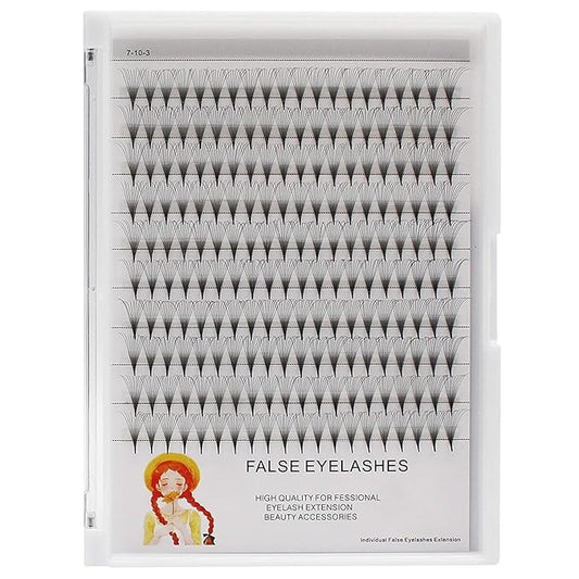10D Large Tray 10-18mm to Choose Premade Volume Fans Eye Lashes Extensions Thickness 0.07mm D Curl Natural Long Individual False Eyelashes Cluster (17mm)