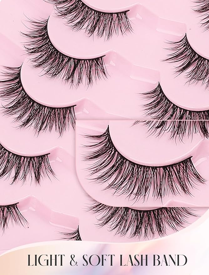Natural Lashes Mink Natural Eyelashes False Eyelashes Natural Look False Lashes Wispy Eye Lashes Cat Eyelashes Fake Lashes KD04
