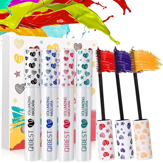 Waterproof Colorful Mascara 7 Colors Long Lasting Mascara Lengthening Voluminous Eyeliner Charming Mascara for Eyelash Eye Makeup