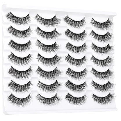 False Eyelashes Wispy Lashes Natural Fake Eyelashes Cat Eye Lashes that Look Like ExtensionsMink Lashes Pack by TNFVLONEINS